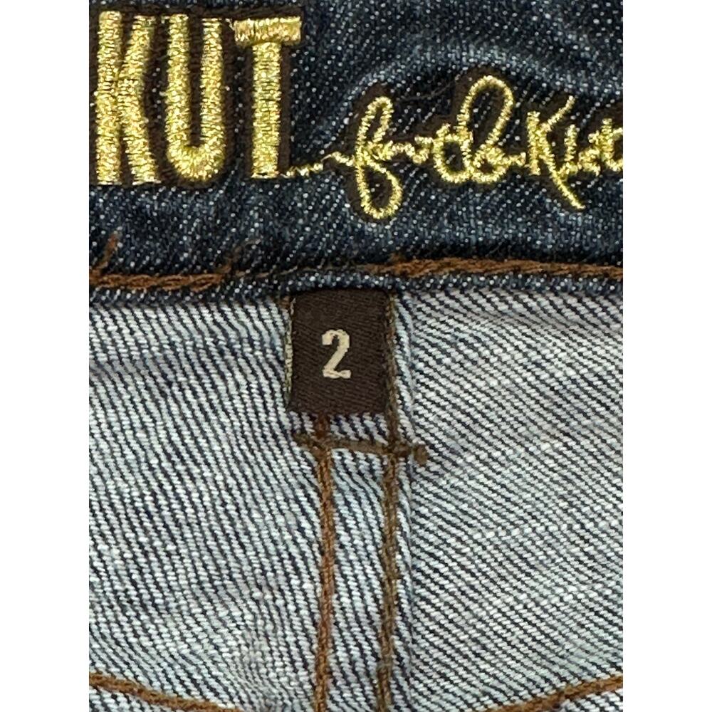KUT From The Kloth Y2K Dark Wash Cropped Flap Pocket Jeans Size 2 - Picture 5 of 13